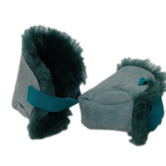 Natural Medical Classic Sheepskin Heel Protectors | 2-Piece | Emerald | 11"x10" - Picture 3 of 5